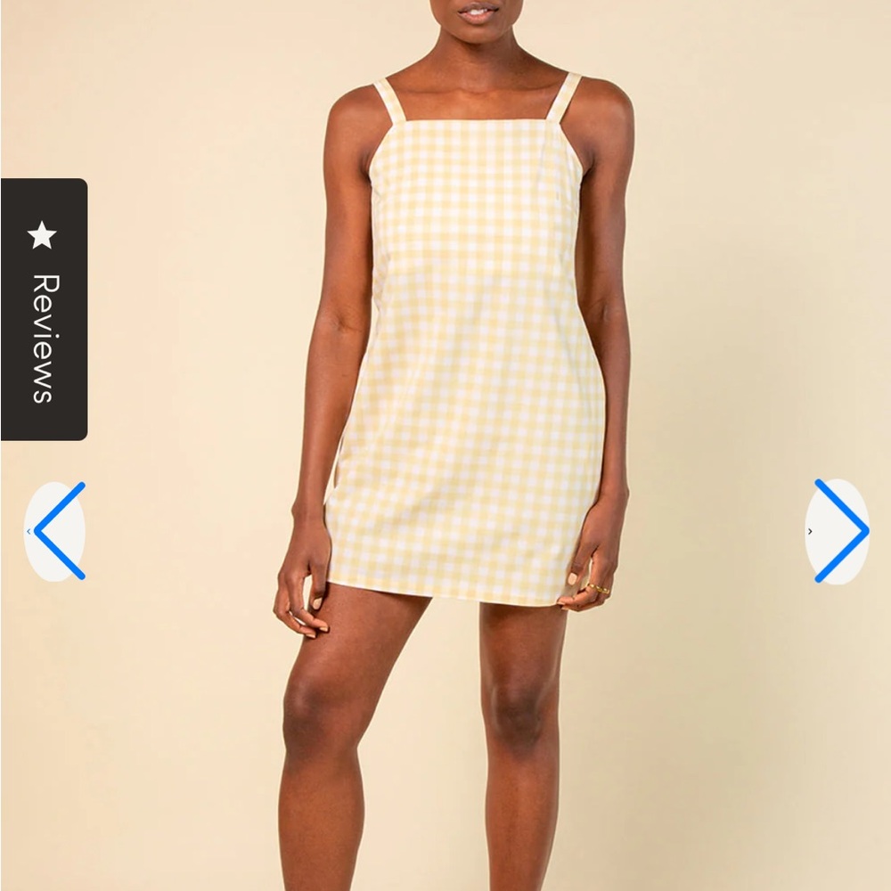Wayre Sevilla Sleeveless Shift Dress Sz S Lemon Plaid — image 3 of 8